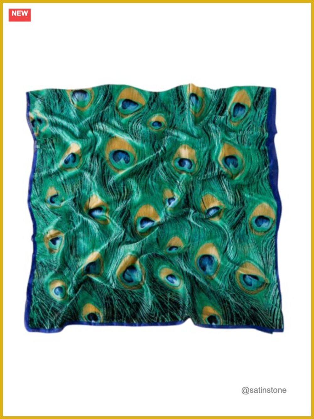 Silk-like Peacock Print Scarf Pashmina Wrap Shawl
